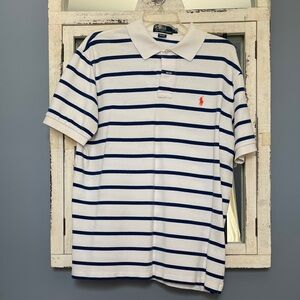 Polo by Ralph Lauren Men's Navy and White Striped Polo